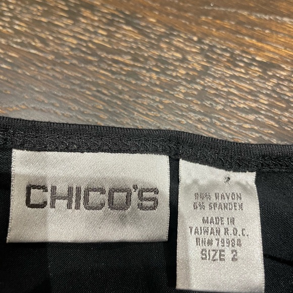 Black top with bejeweled neckline. - Picture 5 of 5